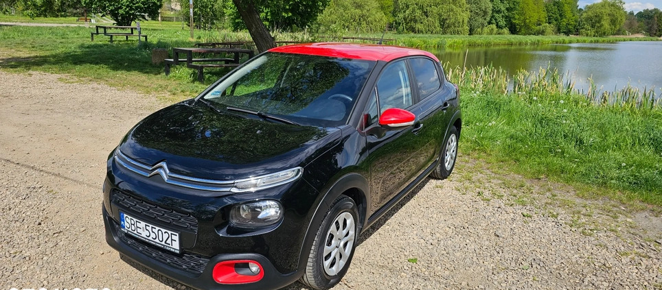 Citroen C3 cena 39900 przebieg: 77112, rok produkcji 2019 z Poręba małe 596